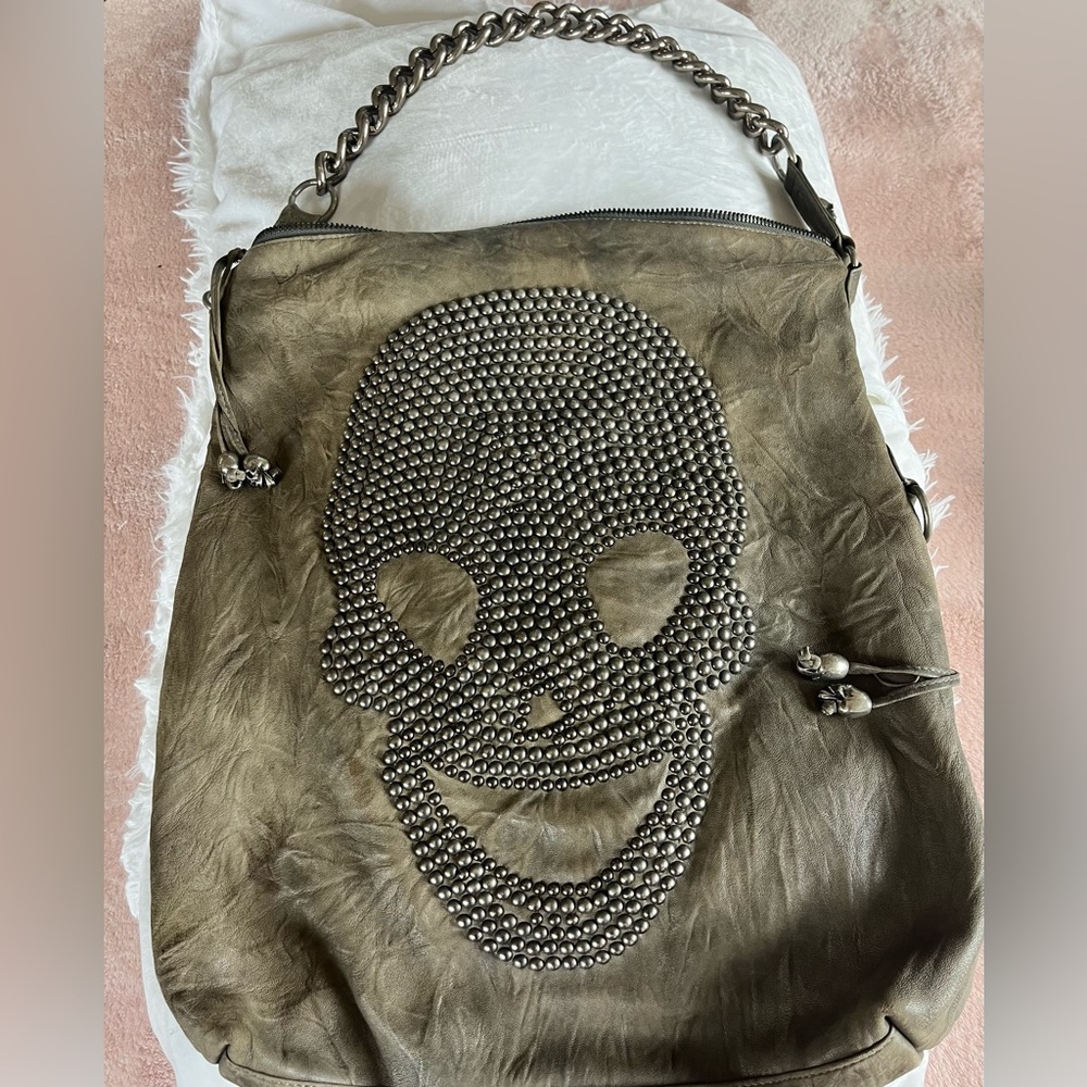 THOMAS WYLDE Studded Skull Leather Bag